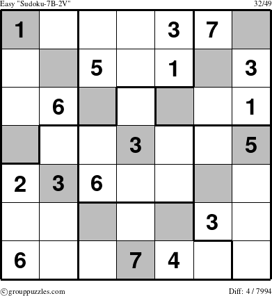 The grouppuzzles.com Easy Sudoku-7B-2V puzzle for 