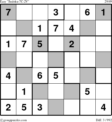 The grouppuzzles.com Easy Sudoku-7C-2V puzzle for 