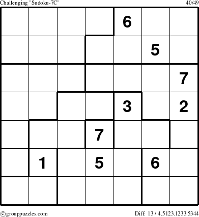 The grouppuzzles.com Challenging Sudoku-7C puzzle for 