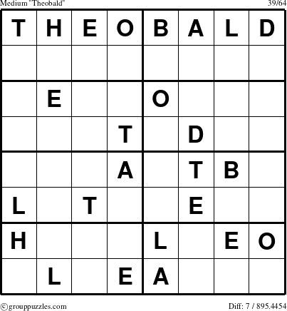 The grouppuzzles.com Medium Theobald puzzle for 