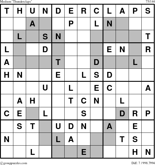 The grouppuzzles.com Medium Thunderclaps puzzle for 