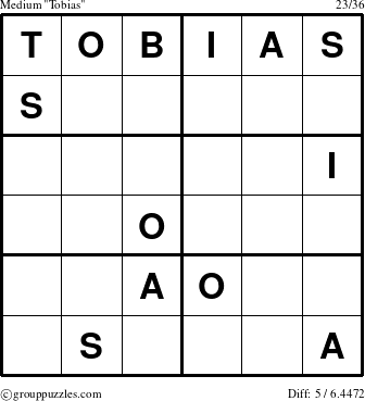 The grouppuzzles.com Medium Tobias puzzle for 