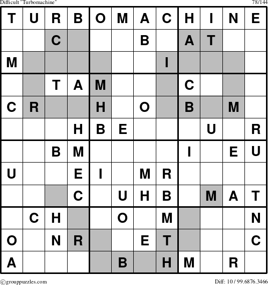 The grouppuzzles.com Difficult Turbomachine puzzle for 