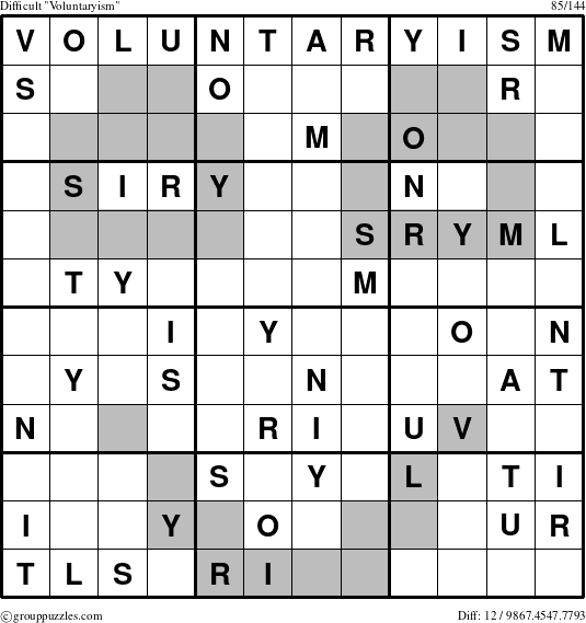 The grouppuzzles.com Difficult Voluntaryism puzzle for 