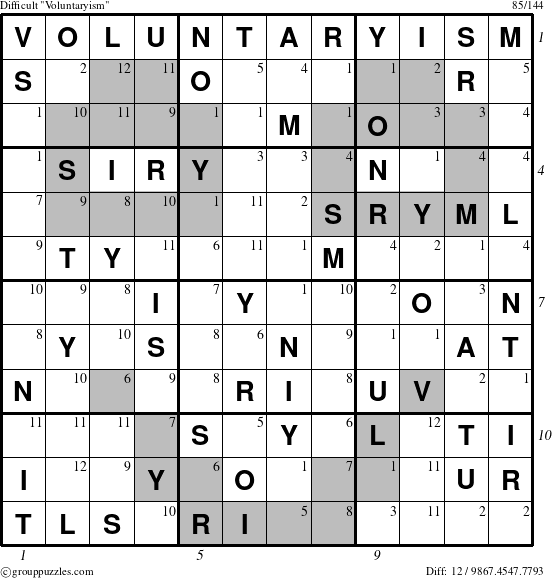 The grouppuzzles.com Difficult Voluntaryism puzzle for  with all 12 steps marked