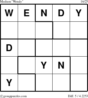 The grouppuzzles.com Medium Wendy puzzle for 