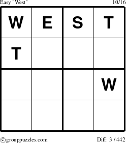 The grouppuzzles.com Easy West puzzle for 