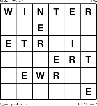 The grouppuzzles.com Medium Winter puzzle for 