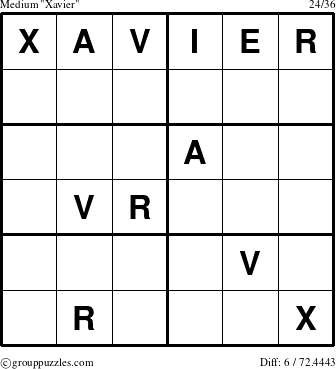 The grouppuzzles.com Medium Xavier puzzle for 