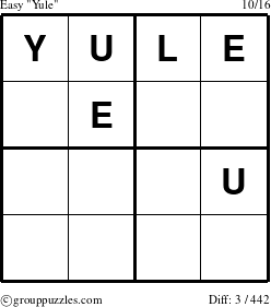 The grouppuzzles.com Easy Yule puzzle for 