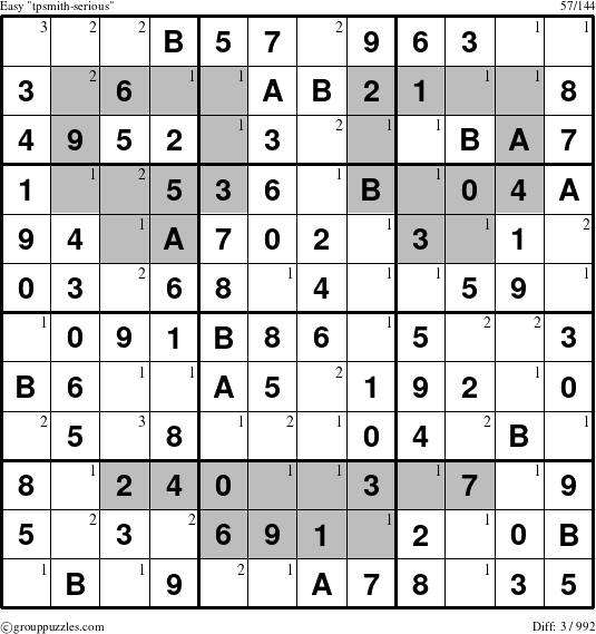 The grouppuzzles.com Easy tpsmith-serious puzzle for  with the first 3 steps marked