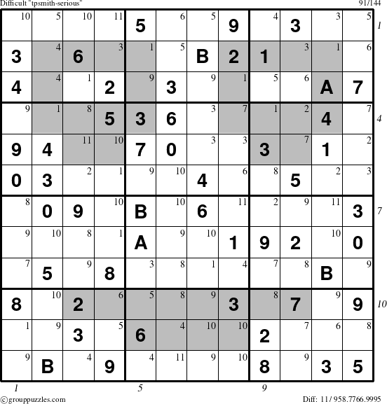 The grouppuzzles.com Difficult tpsmith-serious puzzle for  with all 11 steps marked