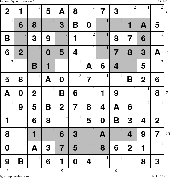 The grouppuzzles.com Easiest tpsmith-serious puzzle for , suitable for printing, with all 2 steps marked