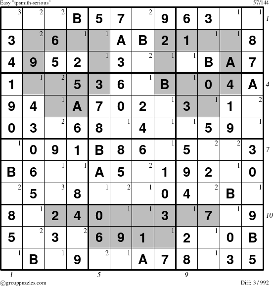 The grouppuzzles.com Easy tpsmith-serious puzzle for  with all 3 steps marked