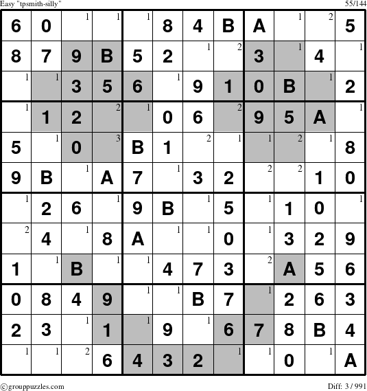 The grouppuzzles.com Easy tpsmith-silly puzzle for  with the first 3 steps marked