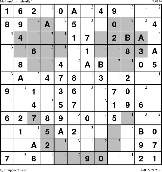 The grouppuzzles.com Medium tpsmith-silly puzzle for  with the first 3 steps marked