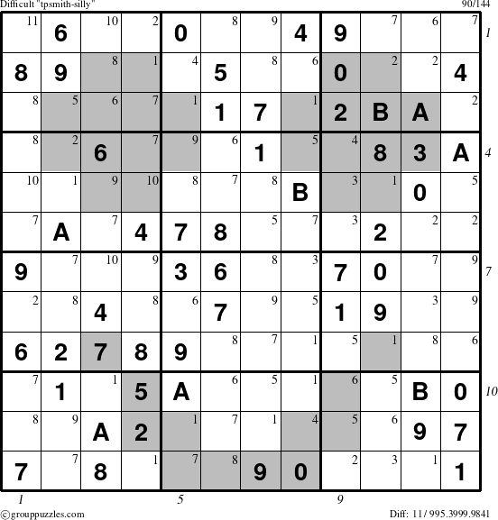 The grouppuzzles.com Difficult tpsmith-silly puzzle for  with all 11 steps marked