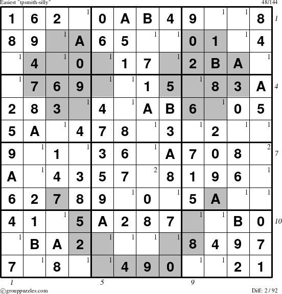 The grouppuzzles.com Easiest tpsmith-silly puzzle for  with all 2 steps marked