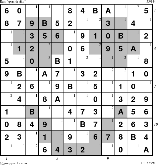 The grouppuzzles.com Easy tpsmith-silly puzzle for  with all 3 steps marked