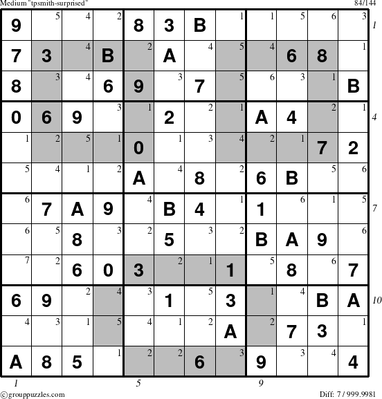 The grouppuzzles.com Medium tpsmith-surprised puzzle for , suitable for printing, with all 7 steps marked