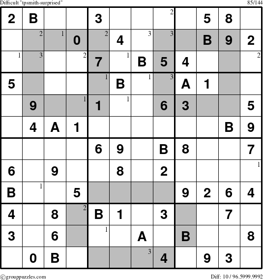 The grouppuzzles.com Difficult tpsmith-surprised puzzle for  with the first 3 steps marked