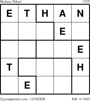 The grouppuzzles.com Medium Ethan puzzle for Wednesday December 30, 2020