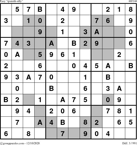 The grouppuzzles.com Easy tpsmith-silly puzzle for Thursday December 10, 2020