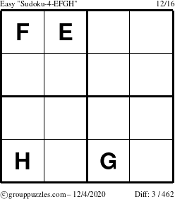 The grouppuzzles.com Easy Sudoku-4-EFGH puzzle for Friday December 4, 2020