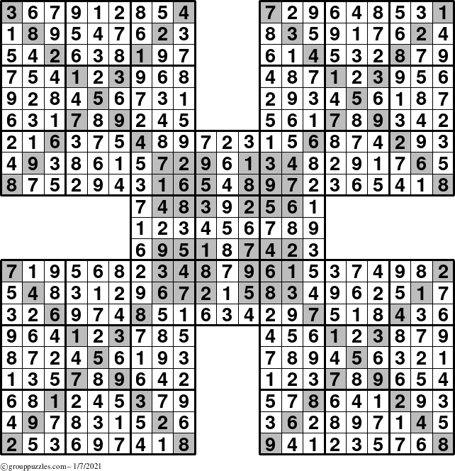 The grouppuzzles.com Answer grid for the cover-HyperXtreme puzzle for Thursday January 7, 2021