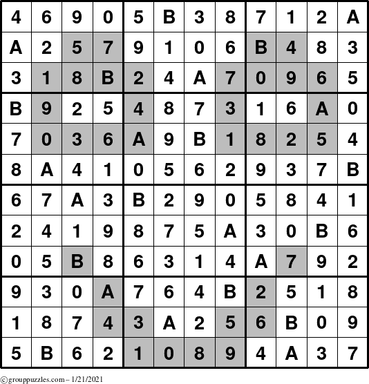 The grouppuzzles.com Answer grid for the tpsmith puzzle for Thursday January 21, 2021