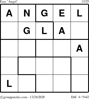 The grouppuzzles.com Easy Angel puzzle for Saturday December 26, 2020