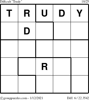 The grouppuzzles.com Difficult Trudy puzzle for Tuesday January 12, 2021