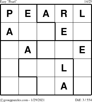 The grouppuzzles.com Easy Pearl puzzle for Friday January 29, 2021