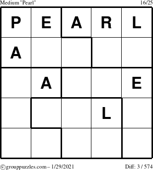 The grouppuzzles.com Medium Pearl puzzle for Friday January 29, 2021