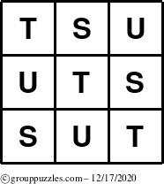 The grouppuzzles.com Answer grid for the TicTac-STU puzzle for Thursday December 17, 2020