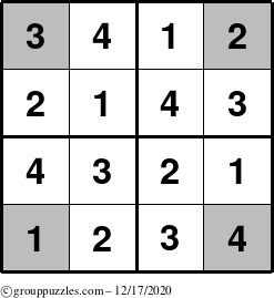 The grouppuzzles.com Answer grid for the Sudoku-4-OC puzzle for Thursday December 17, 2020