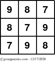 The grouppuzzles.com Answer grid for the TicTac-789 puzzle for Thursday December 17, 2020