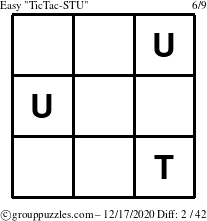 The grouppuzzles.com Easy TicTac-STU puzzle for Thursday December 17, 2020