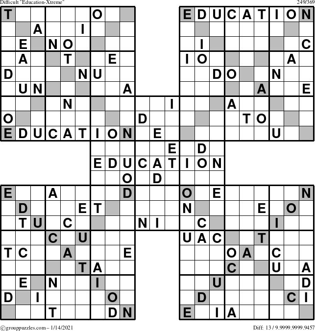 The grouppuzzles.com Difficult Education-Xtreme puzzle for Thursday January 14, 2021