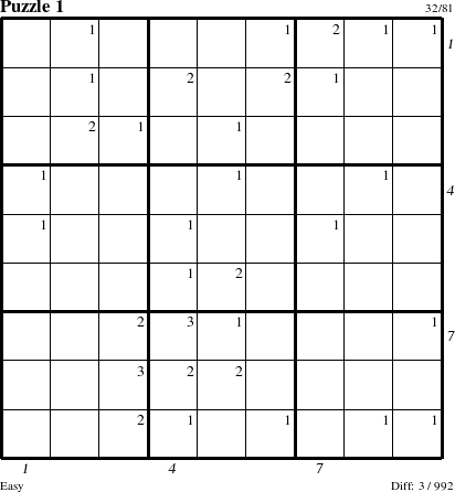 Step-by-Step Instructions for Puzzle 1 with all 3 steps marked