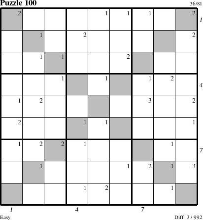 Step-by-Step Instructions for Puzzle 100 with all 3 steps marked