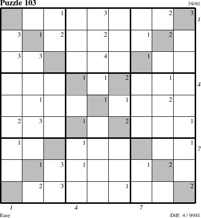 Step-by-Step Instructions for Puzzle 103 with all 4 steps marked