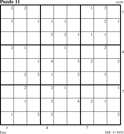 Step-by-Step Instructions for Puzzle 11 with all 4 steps marked