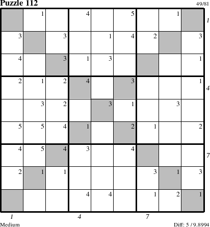 Step-by-Step Instructions for Puzzle 112 with all 5 steps marked