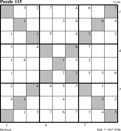 Step-by-Step Instructions for Puzzle 115 with all 7 steps marked