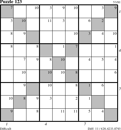 Step-by-Step Instructions for Puzzle 123 with all 11 steps marked