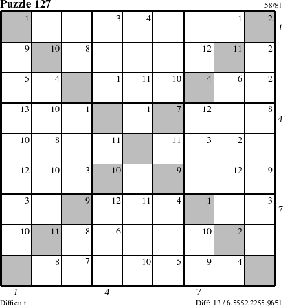 Step-by-Step Instructions for Puzzle 127 with all 13 steps marked