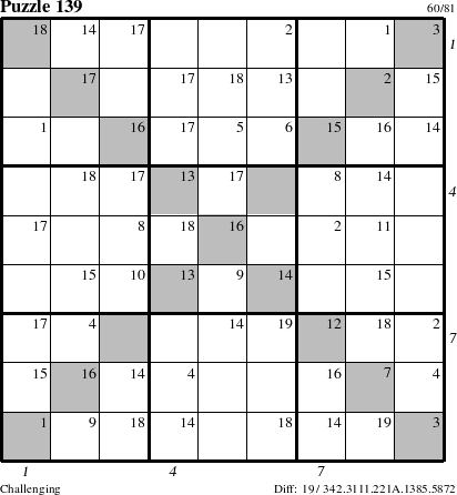 Step-by-Step Instructions for Puzzle 139 with all 19 steps marked