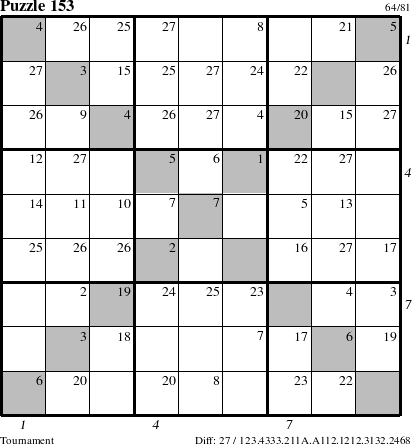 Step-by-Step Instructions for Puzzle 153 with all 27 steps marked