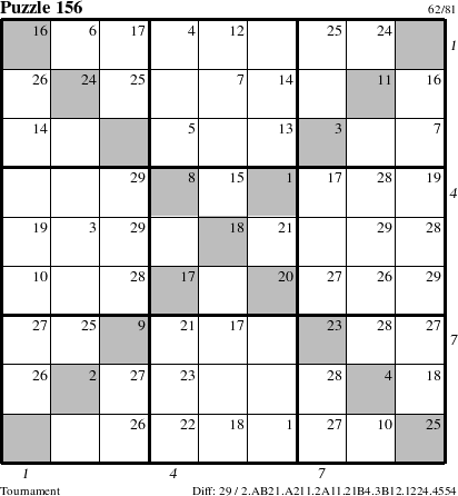 Step-by-Step Instructions for Puzzle 156 with all 29 steps marked